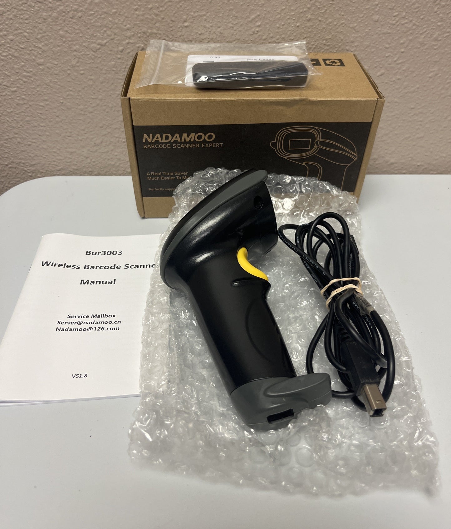 Wireless Barcode Scanner - NADAMOO - Model Bur3003 - Preowned