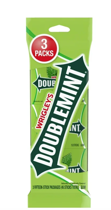 Wrigley's Doublemint Chewing Gum - Case of 20/3 Packs (6/8/25)